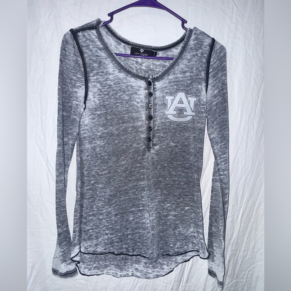 Auburn University Gray Long Sleeve Women's Top Size Small